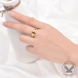Vintage Dog Paw Print Stainless Steel Spinner Ring