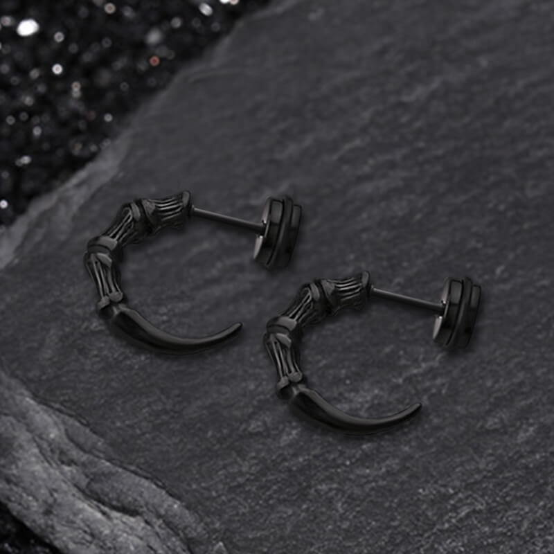 Vintage Eagle Claw Stainless Steel Earrings