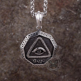 Vintage Eye of Providence Stainless Steel Pendant