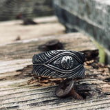 Vintage Feather Eye Stainless Steel Ring