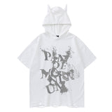 Vintage Flame Butterfly Letter Print Hoodie