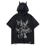 Vintage Flame Butterfly Letter Print Hoodie