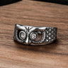 Vintage Gem-set Owl Stainless Steel Ring