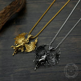 Vintage Guardian Angel Wings Stainless Steel Pendant