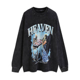 Vintage Heaven Print Cotton Skull Sweatshirt
