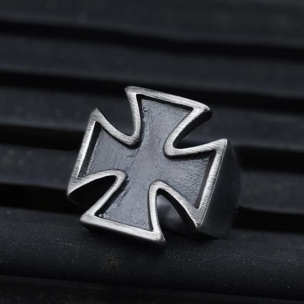 Vintage Iron Cross Stainless Steel Ring