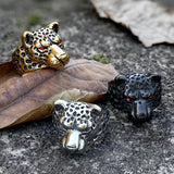 Vintage Leopard Head Stainless Steel Ring
