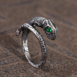 Vintage Lizard Stainless Steel Open Ring