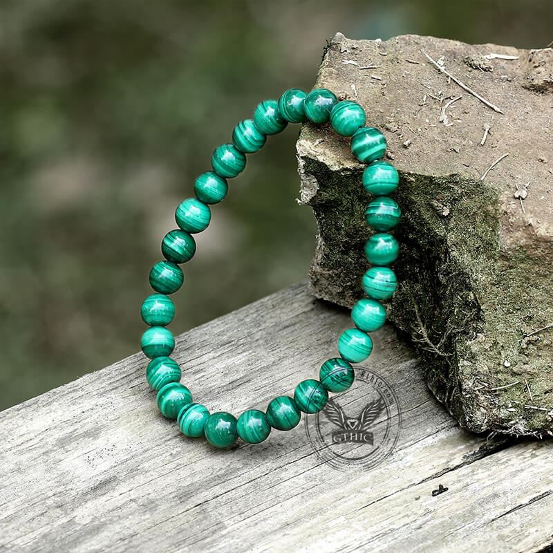 Vintage Malachite Beads Adjustable Bracelet