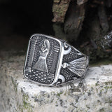 Vintage Masonic Stainless Steel Men's Ring