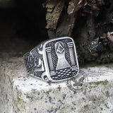 Vintage Masonic Stainless Steel Men's Ring