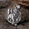Vintage Nordic Viking Wolf Head Stainless Steel Pendant Necklace