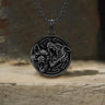 Vintage Nordic Wolf Valknut Stainless Steel Viking Pendant