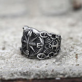Vintage Northern Pirate Compass Stainless Steel Marine Ring