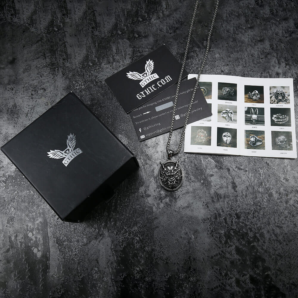 Prajna Ghost Mask Pure Tin Pendant