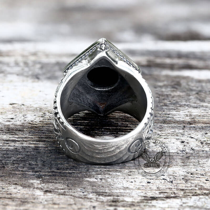 Vintage Onyx Stainless Steel Ring