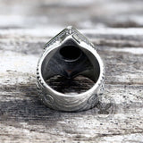 Vintage Onyx Stainless Steel Ring