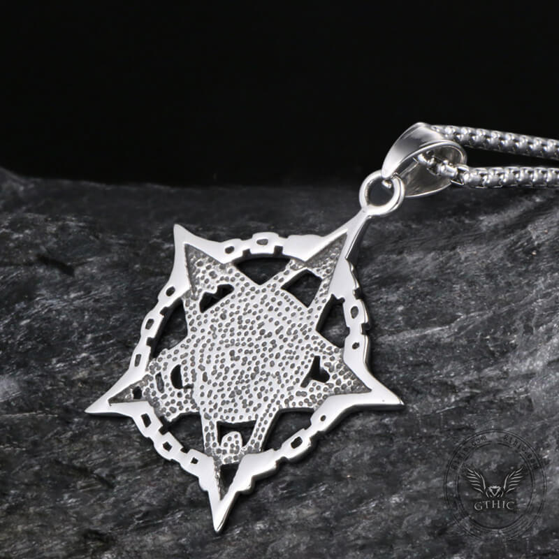 Vintage Pirate Pentagram Embossed Skull Pendant