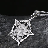 Vintage Pirate Pentagram Embossed Skull Pendant