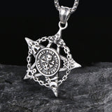 Vintage Pirate Pentagram Embossed Skull Pendant
