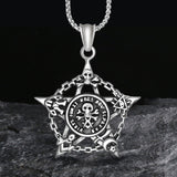 Vintage Pirate Pentagram Embossed Skull Pendant