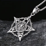 Vintage Pirate Pentagram Embossed Skull Pendant