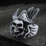 Vintage Pirate Stainless Steel Skull Ring