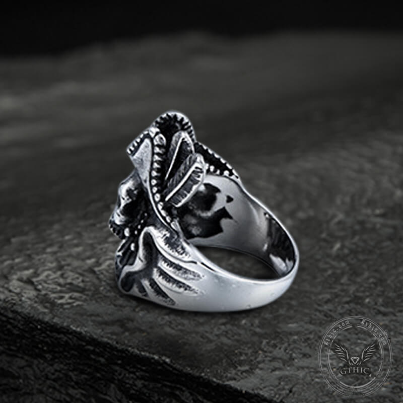 Vintage Pirate Stainless Steel Skull Ring