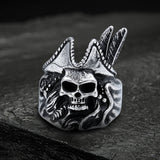 Vintage Pirate Stainless Steel Skull Ring