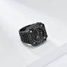 Vintage Portrait Cross Stainless Steel Ring