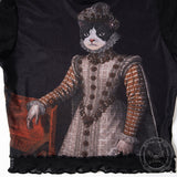 Vintage Princess Cat Print Crop Top