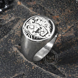 Vintage Roaring Tiger Head Stainless Steel Ring