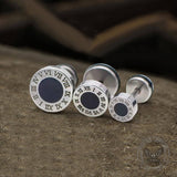 Vintage Roman Numeral Stainless Steel Stud Earrings