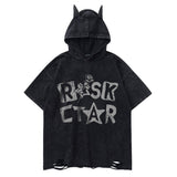 Vintage Rose Letter Print Hoodie