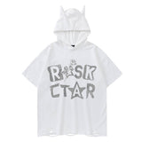 Vintage Rose Letter Print Hoodie