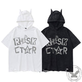 Vintage Rose Letter Print Hoodie