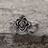 Vintage Rose Skull Stainless Steel Ring