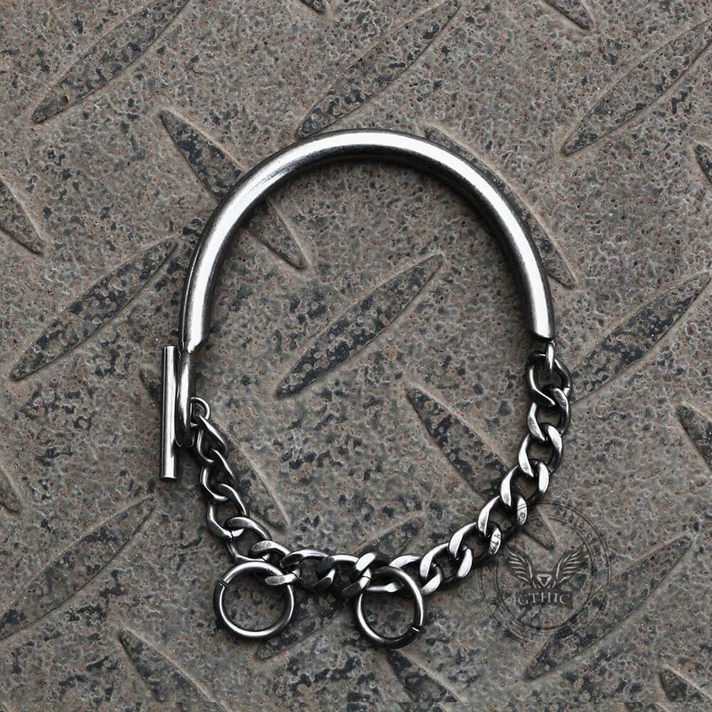 Vintage Semicircle Stainless Steel Bracelet