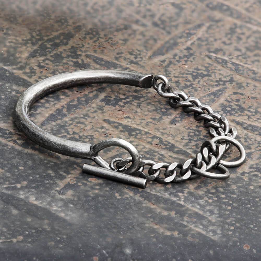 Vintage Semicircle Stainless Steel Bracelet
