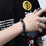 Vintage Six-character Stainless Steel Buddha Bead Bracelet