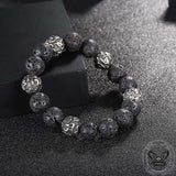 Vintage Six-character Stainless Steel Buddha Bead Bracelet
