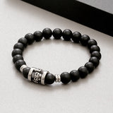 Vintage Skull Pattern Natural Stone Bracelet