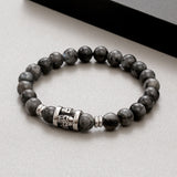 Vintage Skull Pattern Natural Stone Bracelet