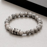 Vintage Skull Pattern Natural Stone Bracelet