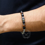 Vintage Skull Tiger Eye Stainless Steel Bracelet