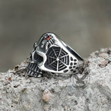 Vintage Spider Web Stainless Steel Skull Ring