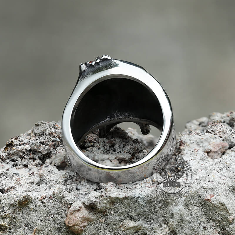 Vintage Spider Web Stainless Steel Skull Ring