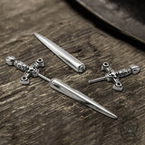 Vintage Sword Design Stainless Steel Stud Earrings