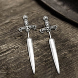 Vintage Sword Design Stainless Steel Stud Earrings