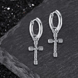 Vintage Threaded Cross Stainless Steel Stud Earrings